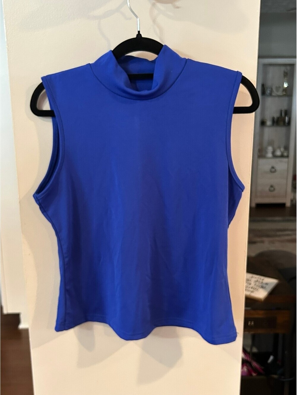 Royal Blue Sleeveless Mock Neck Top with matching pants